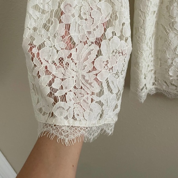 Endless Rose Women Size Medium V Neck Lace Romper Bell Sleeves - Picture 5 of 12